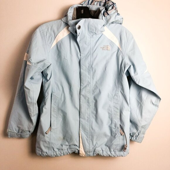 The North Face Soft Shell Removeable Hood HyVent Coat Blue Girls Medium - Picture 1 of 10